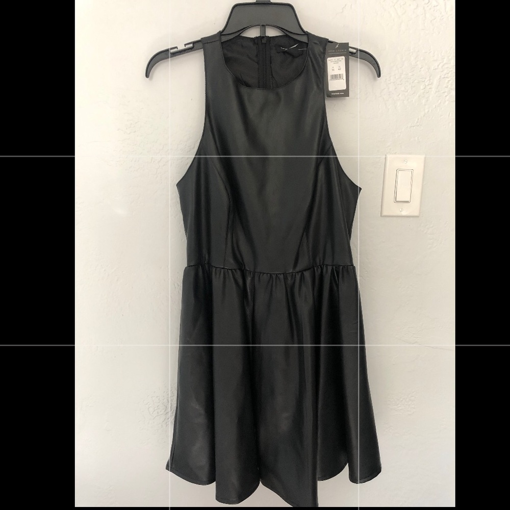 NWT Faux Leather Cut Out Mini Dress - UK 14